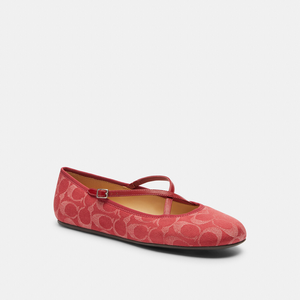 Coach Outlet Phoebe Ballet Flat In Signature Denim